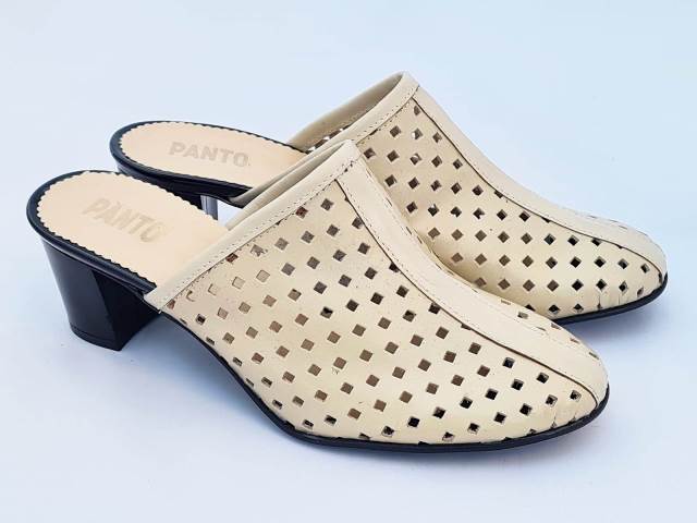Saboti dama piele bej Aline biashoes.ro imagine reduceri